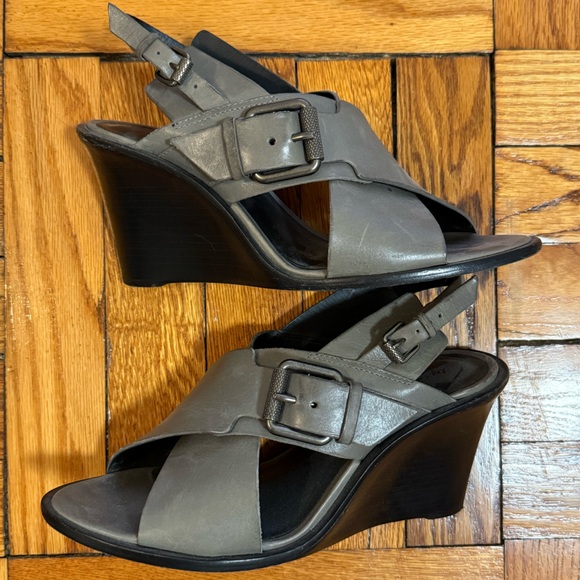 All Saints Leather Slingback Wedges 39 - Picture 3 of 4
